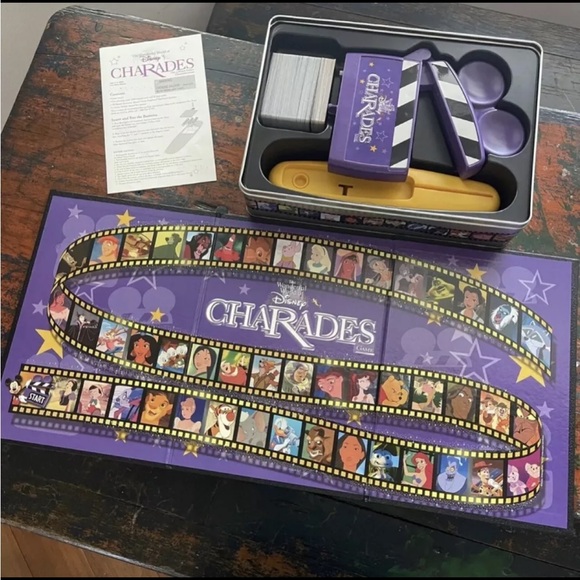 Wonderful World Of Disney Charades Game Metal Tin 1999 100% Complete Vintage - Picture 2 of 7